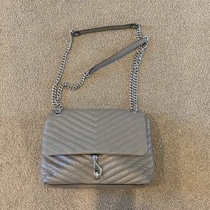 Rebecca Minkoff Gray Edie Flap Shoulder Bag